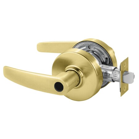 Sargent Grade 2 Storeroom/Closet Cylindrical Lock, B Lever, Conventional Less Cylinder, Satin Brass Finish, 28LC-7G04 LB 04